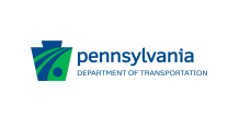 The pennsylvania department of transportation logo is blue and green.