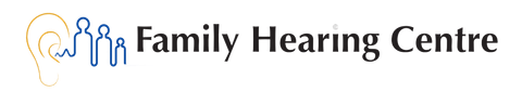 Family Hearing Centre logo with blue icon and black text on a white background