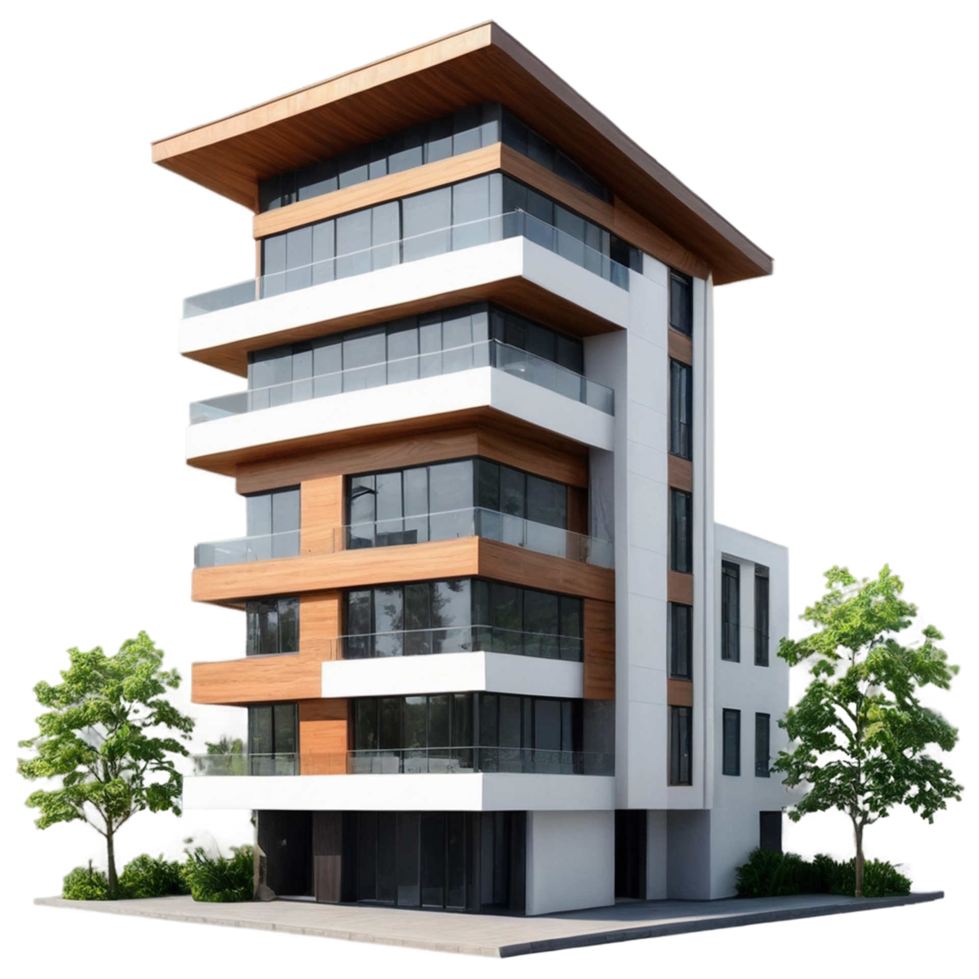 A tall building with a lot of windows and balconies