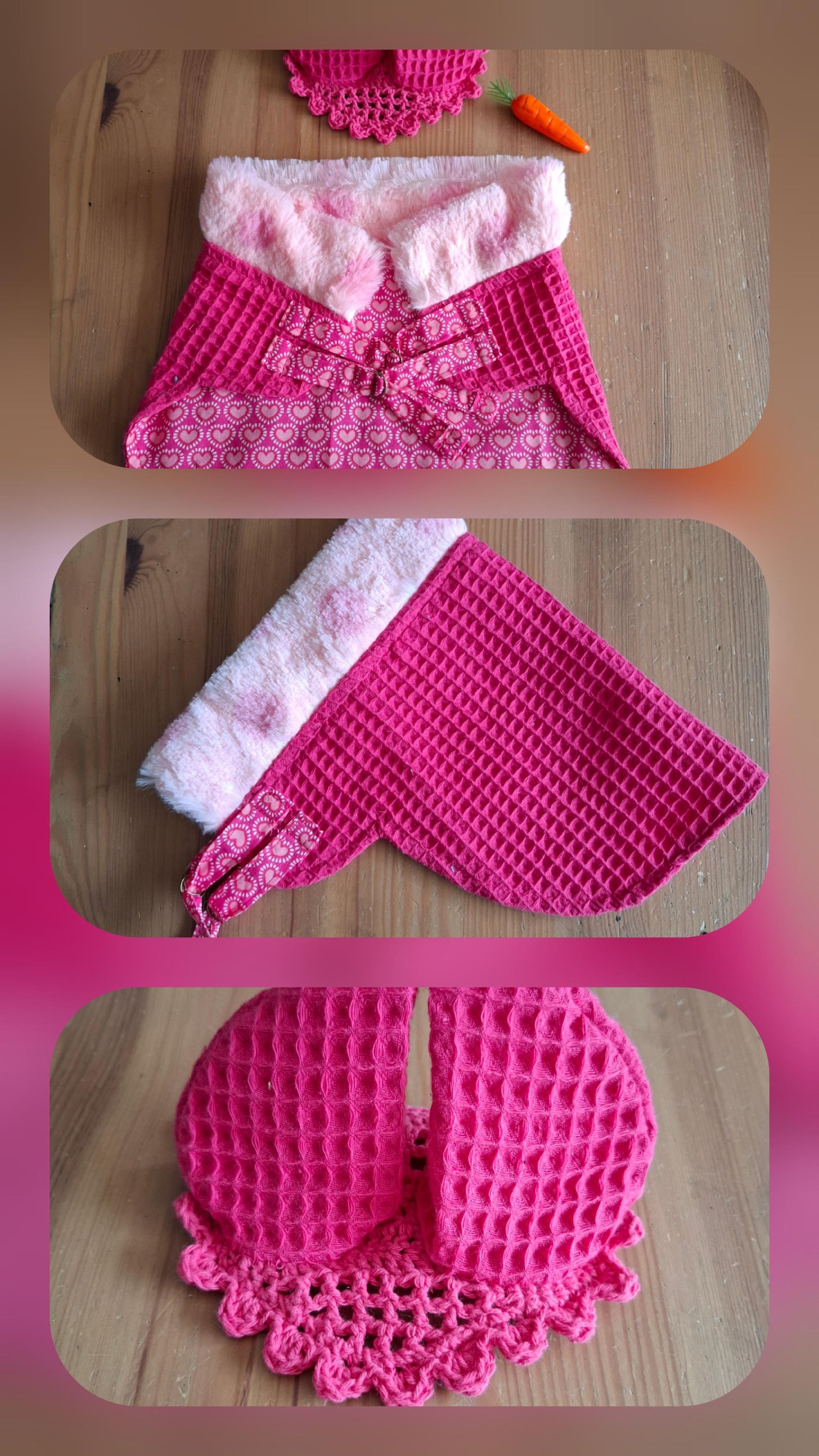 Leuk knalroze Setje van Oornetje & Dekentje