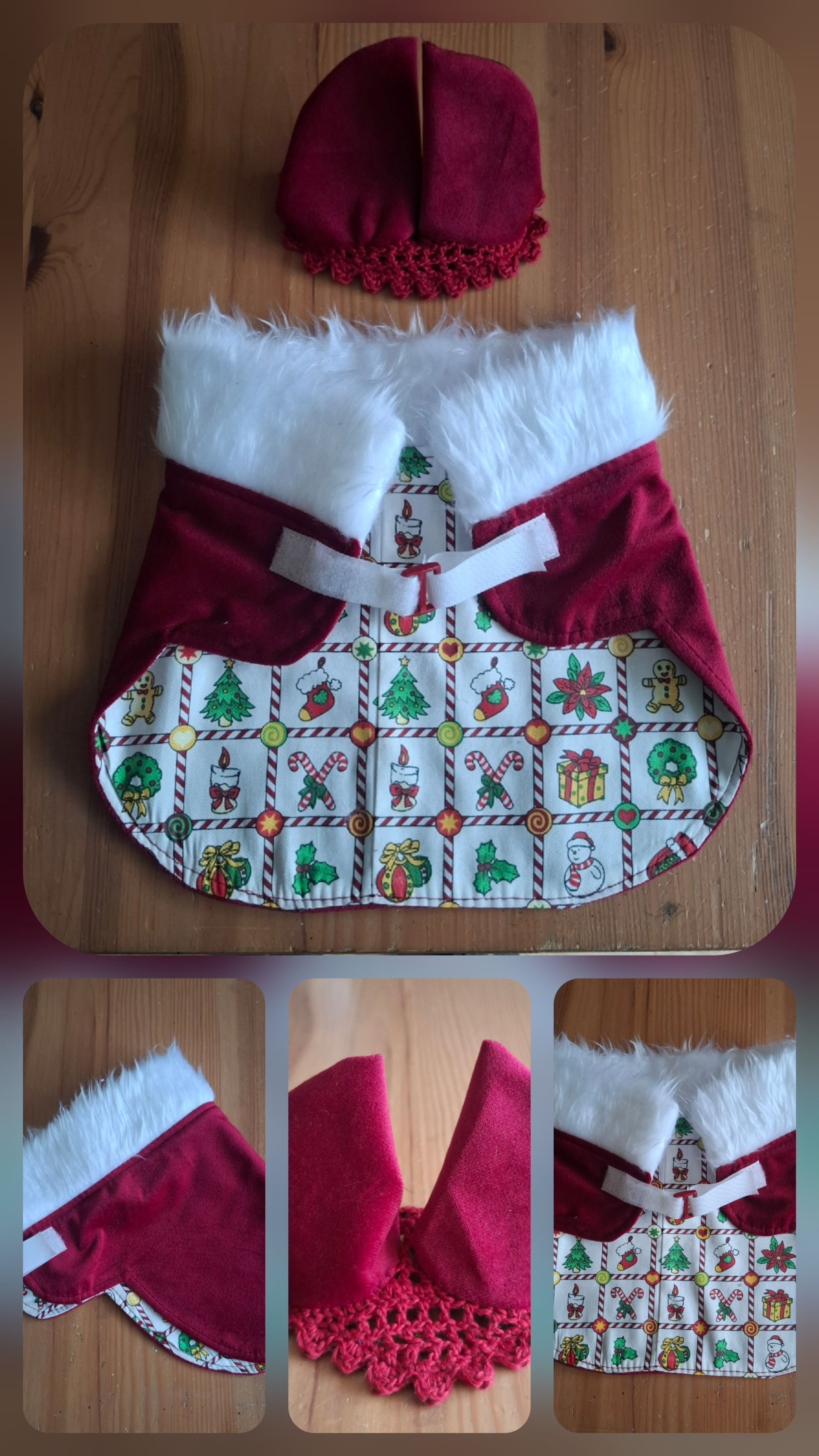 Red Christmas set of Blanket with Ear Net
