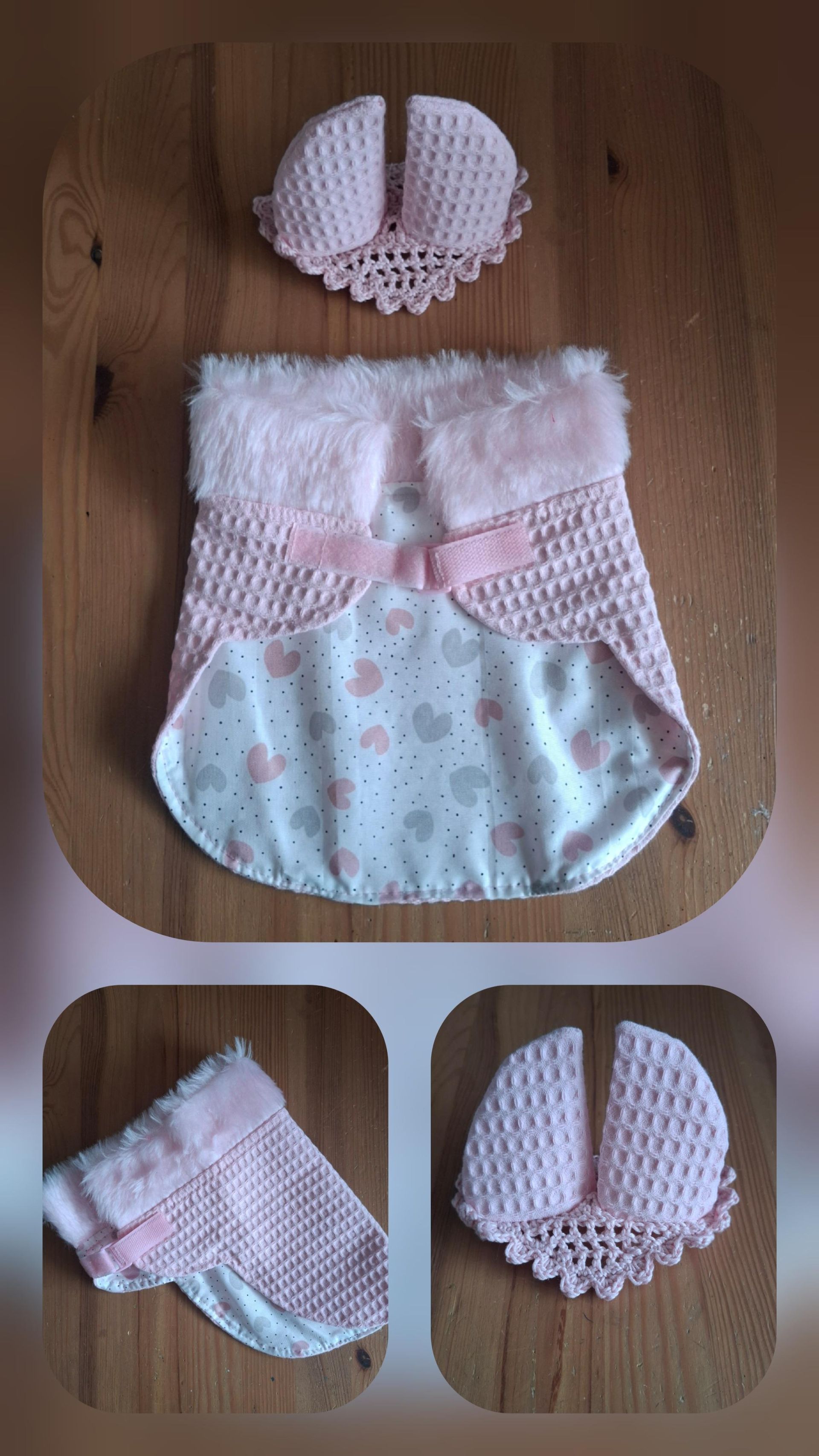 Superleuk setje van dekentje + oornetje zachtroze