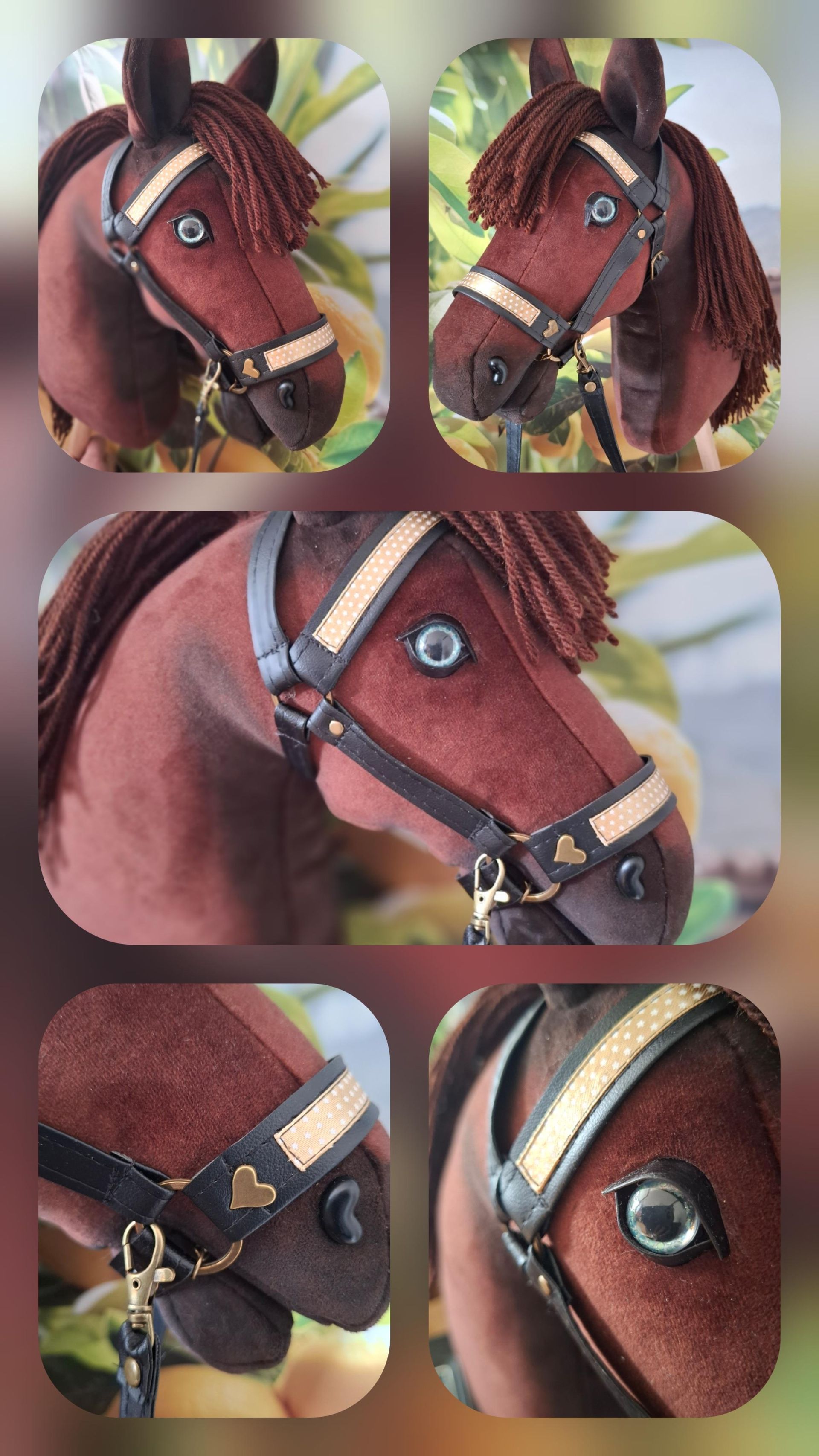 Stoere Hobbyhorse / Stokpaard met heel lichtblauwe ogen