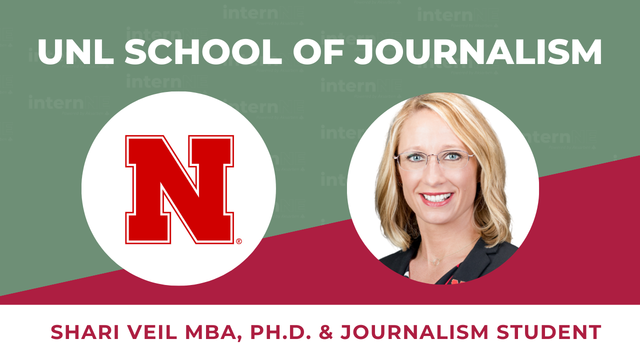 An ad for the unl school of journalism with a picture of a woman