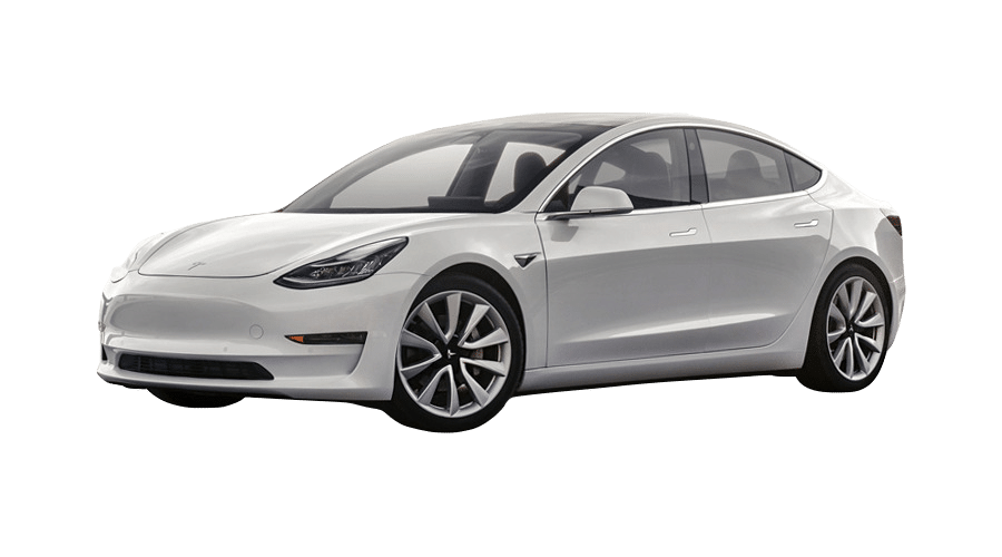 image of white Tesla model 3