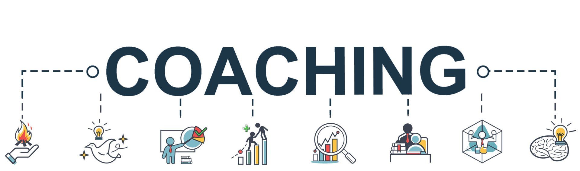 grafik coaching illustration und wort