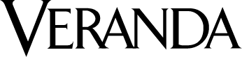 The word veranda is written in black on a white background.