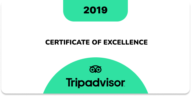 A certificate of excellence from tripadvisor for 2019