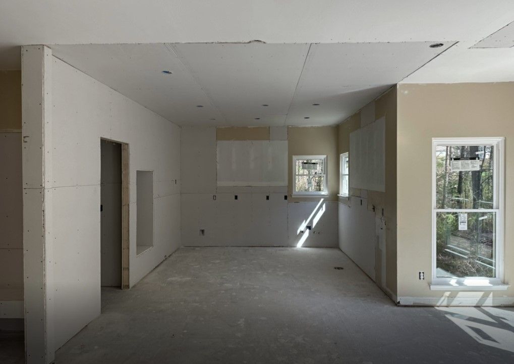 Interior kitchen space prepped with new drywall and layout changes — home remodeling Chattanooga.