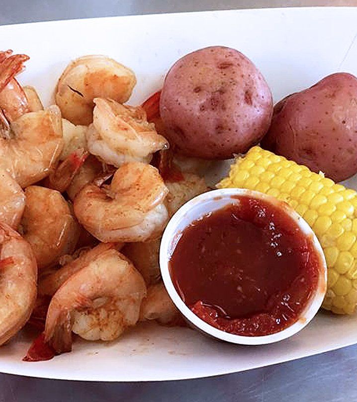 shrimp and potatoes platter