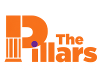 An orange and purple logo for the pillars