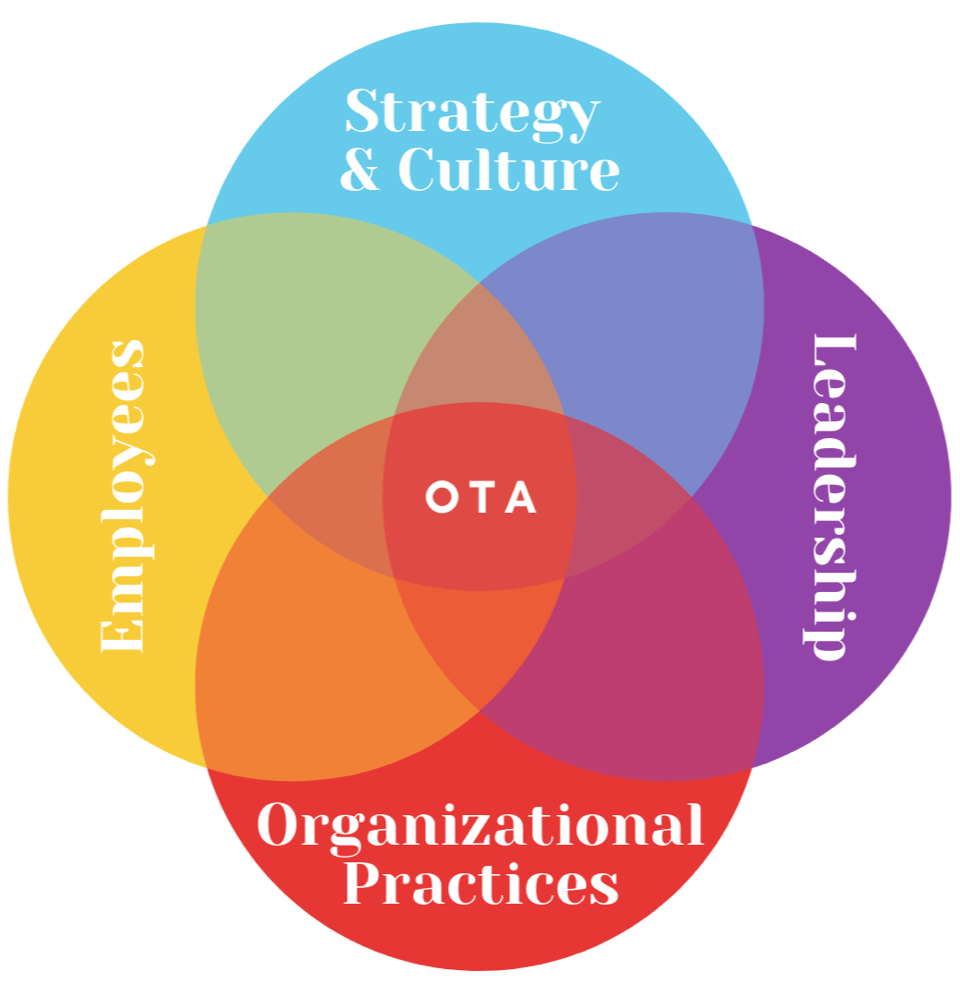 circular diagram showing the four pillars of change emotional intelligence framework.