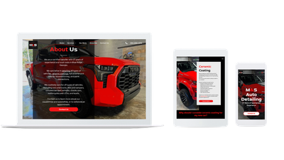 Responsive website mockups showing an