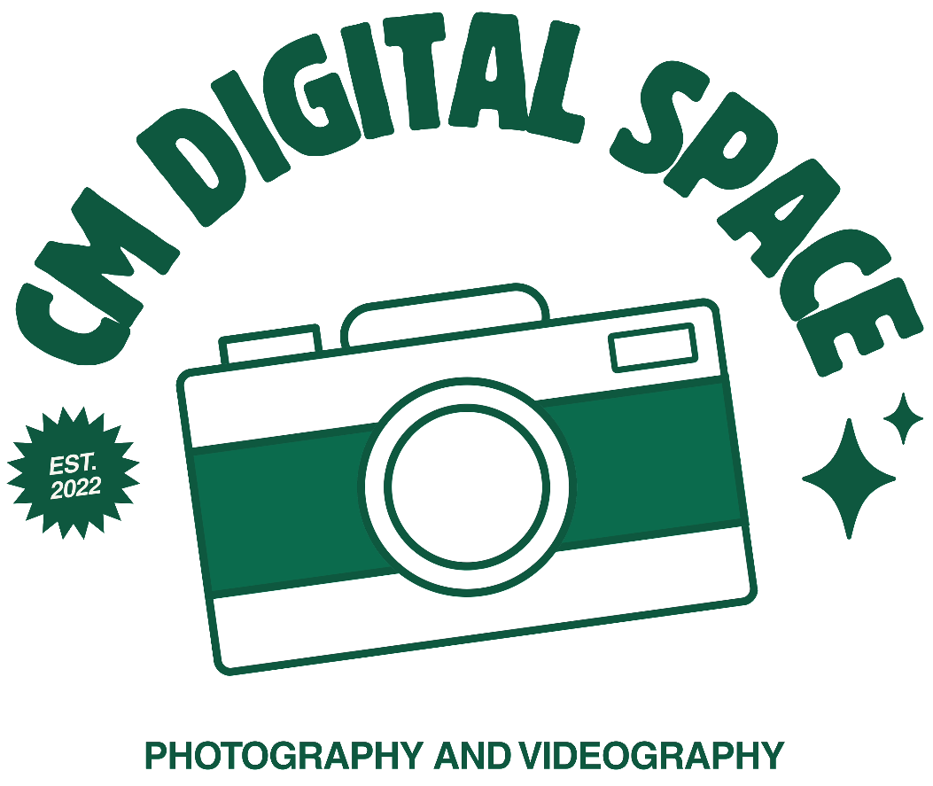 Green logo with camera and text 