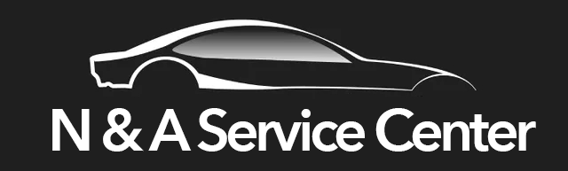 A black and white logo for n & a service center