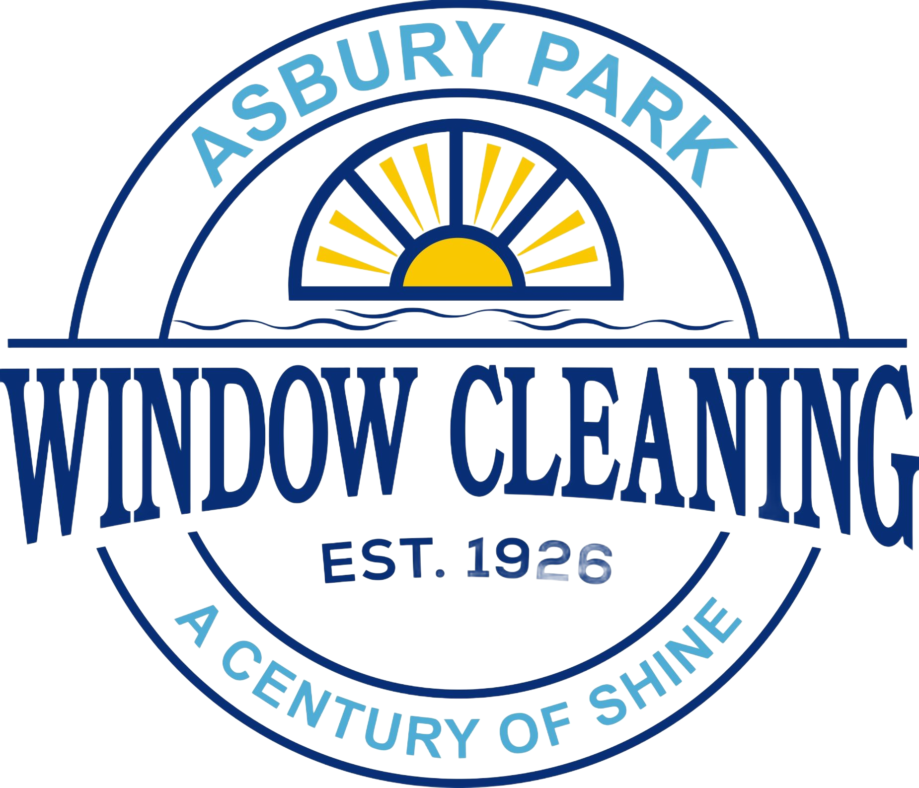 Logo for Asbury Park Window Cleaning: a circular design with a window graphic and text.