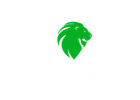 Green lion head logo with cursive 