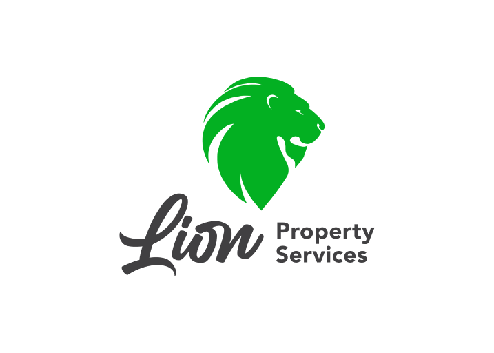 Green lion head logo with cursive 