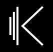 White rewind icon on black background