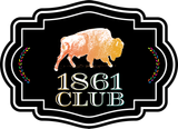 the logo for the 1861 club has a bison on it