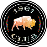a logo for the 1861 club with a bison on it