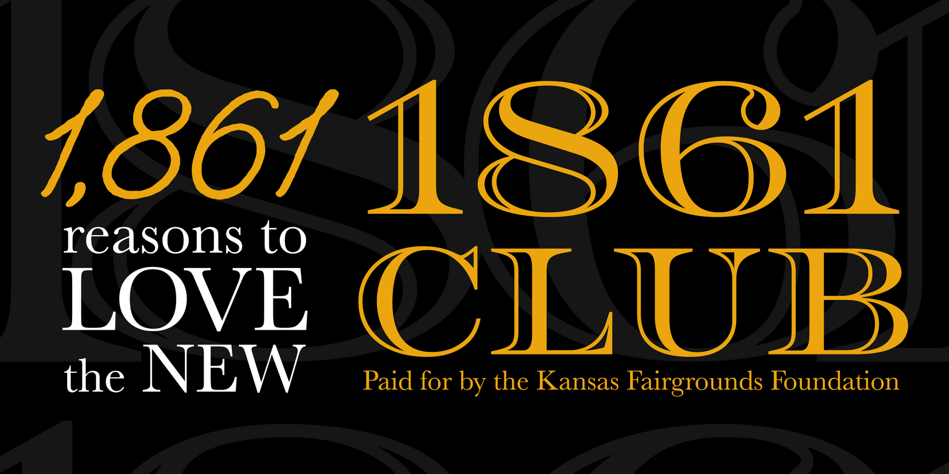 A poster that says 1,861 reasons to love the new 1861 club