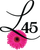 a pink flower is next to the letter L and the number 45 for Layton45 logo