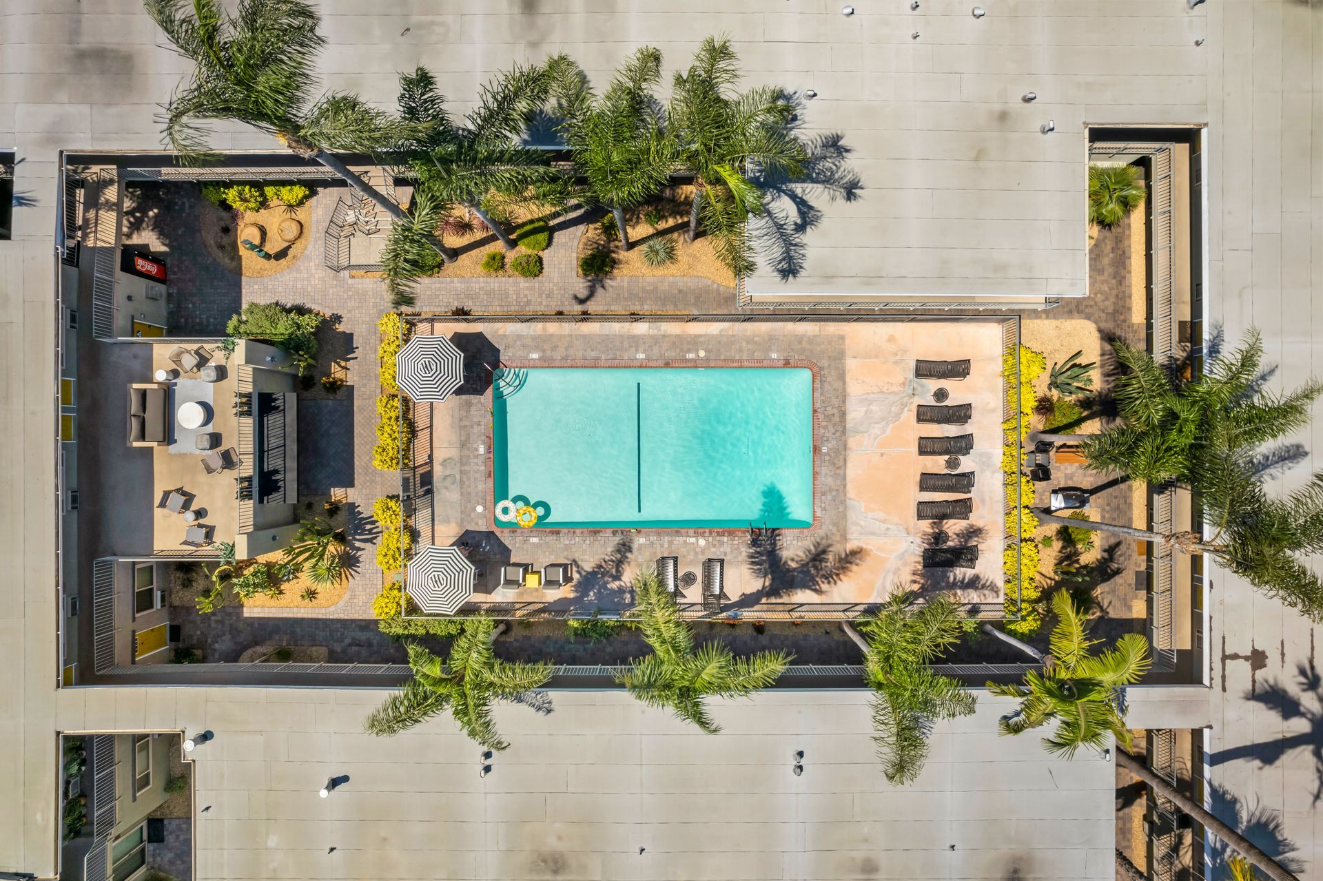 overhead view of pool
