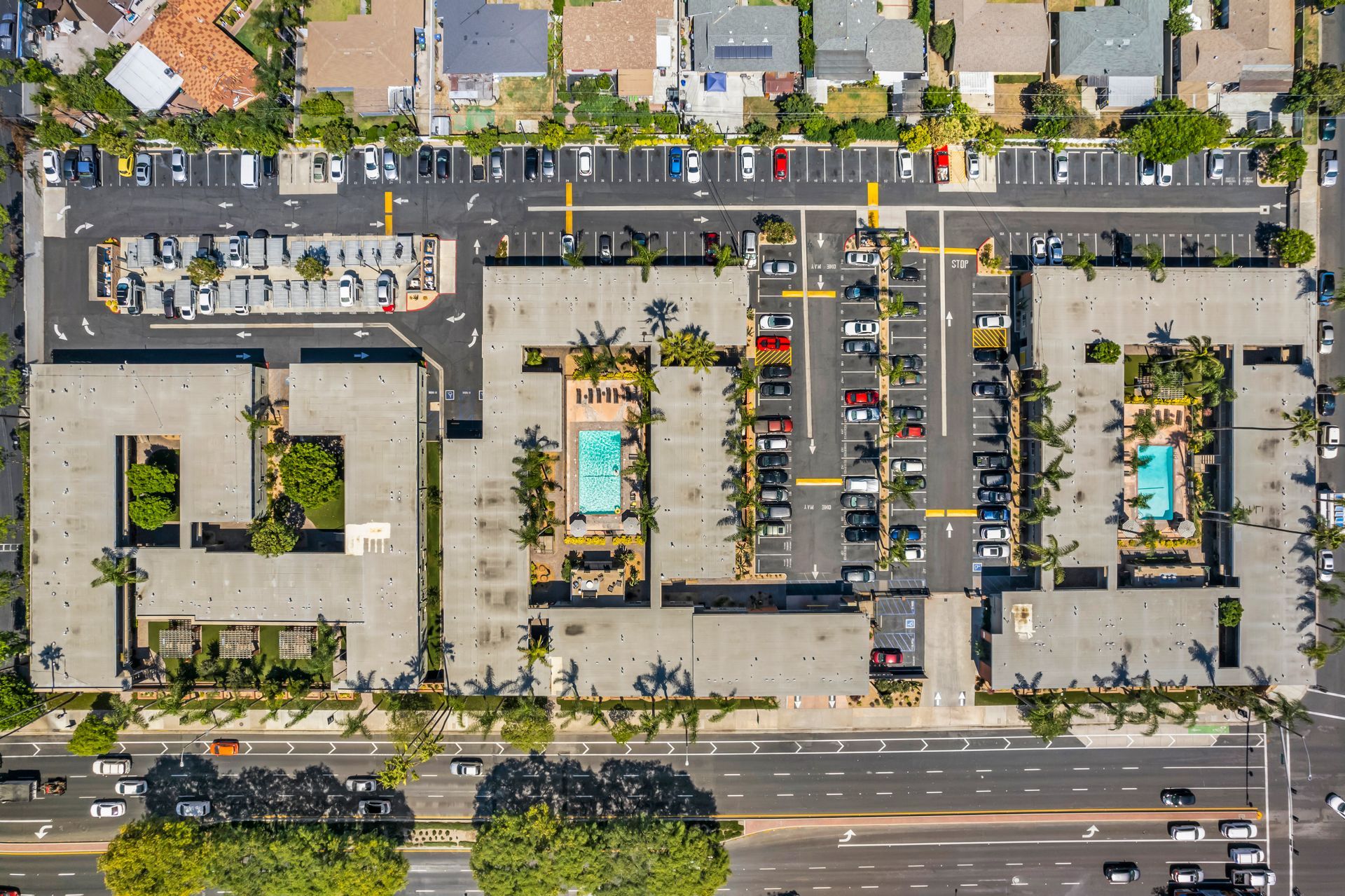 overhead view of community