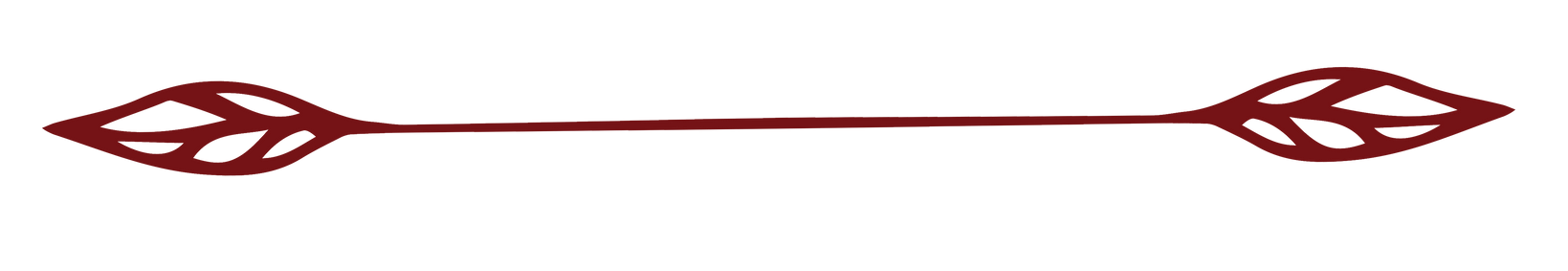 Red arrow with leaf-like designs on each end, pointing horizontally.