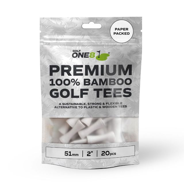 Golf One8 Castle Bamboo Golf Tees - White 51mm Golf One8 Castle Bamboo Golf Tees - White 51mm
