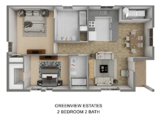 2 Bedroom | 2  Bathroom
