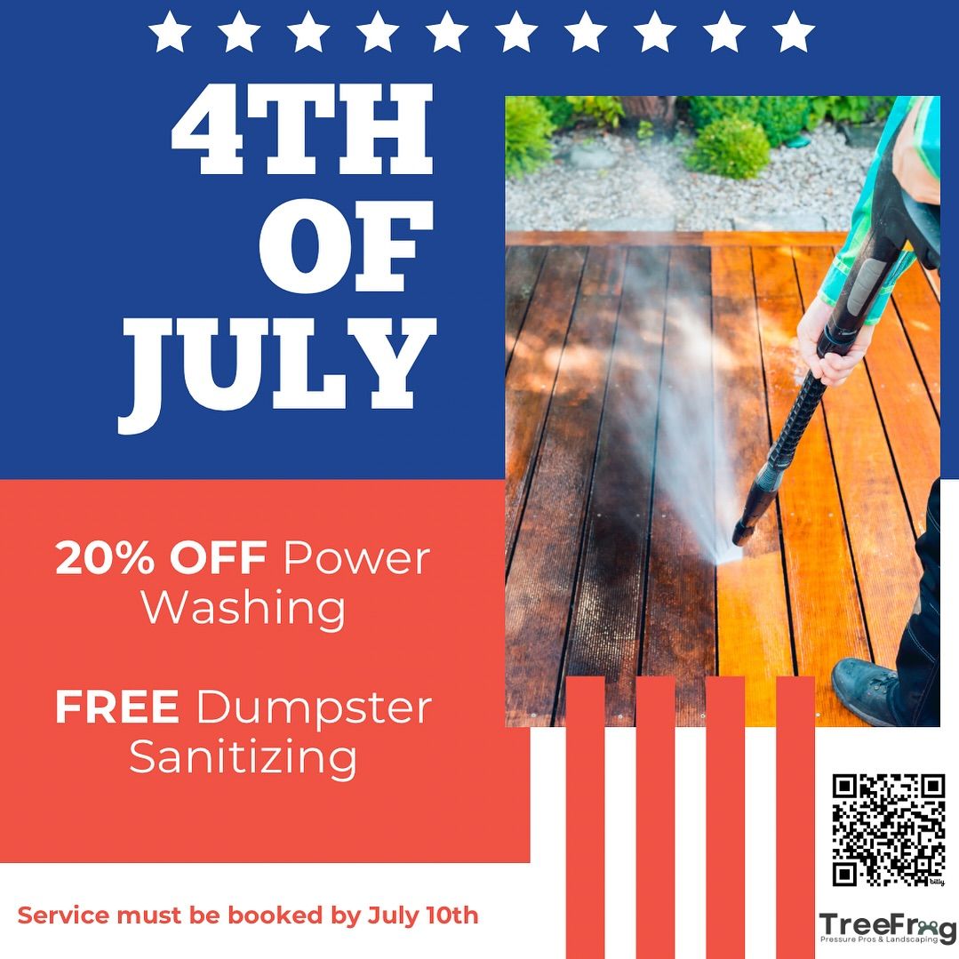 Picture Of Poster For July Discount - San Antonio, TX - TreeFrog Pressure Pros & Landscaping