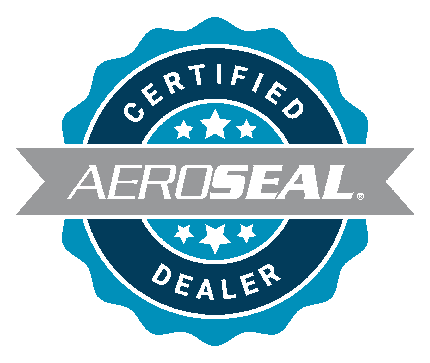 The logo for aeroseal is a certified dealer