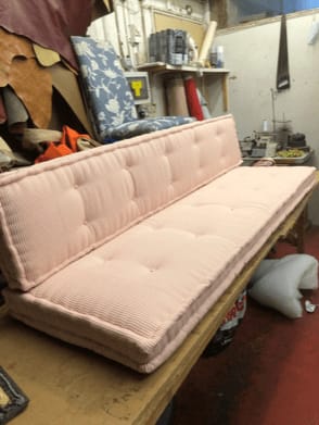 reupholstered sofa