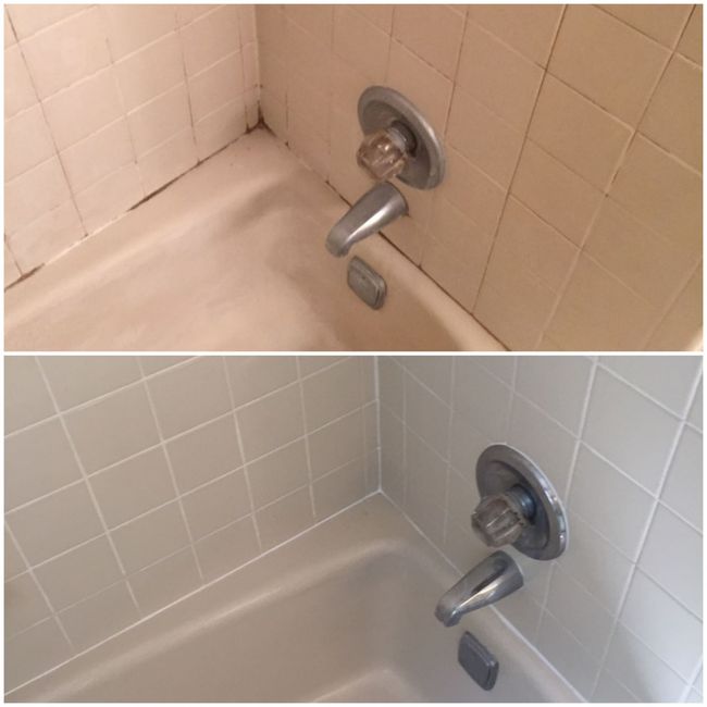 Shower Stalls — Before and After Cleaning Tiles and Faucet in Richmond, VA