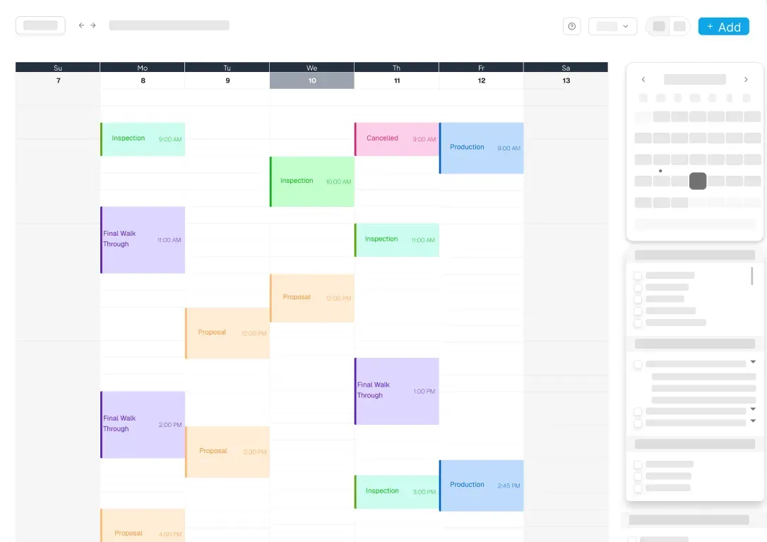 roof scheduling calendar