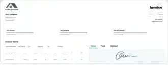 RoofPilot invoice with e-signature