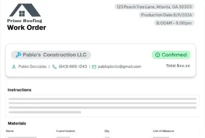 roofing work orders