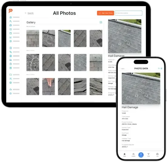 roofing job site photos