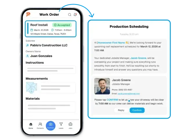roofing material ordering in app