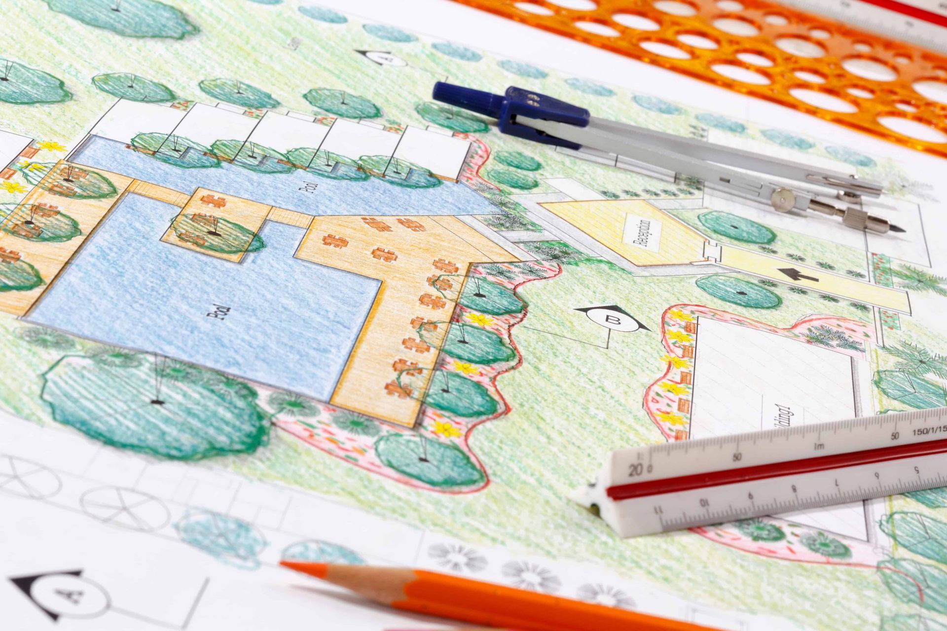 Landscaping images, planning and finished landscape