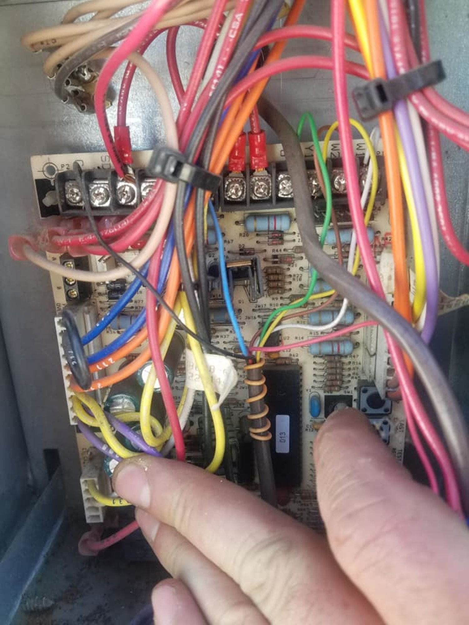 A person is holding a bunch of wires in their hand