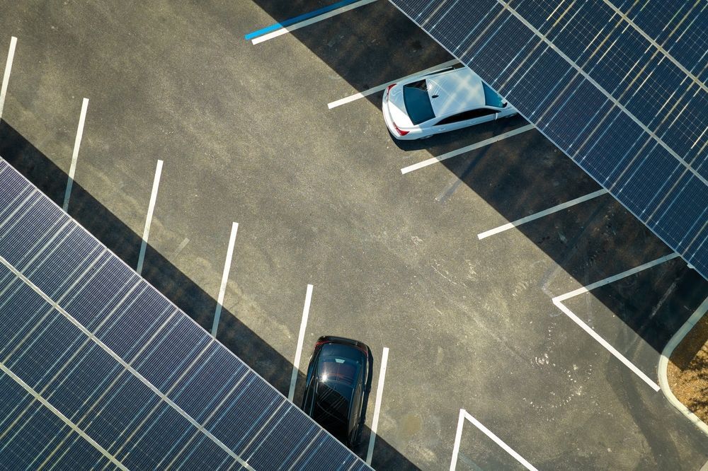Overhead View of a Parking Lot Shaded — OzEnergi in Hervey Bay, QLD