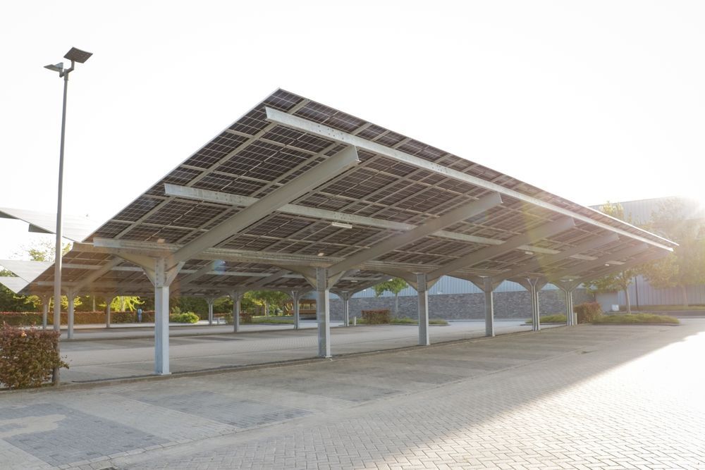 Solar Panel Carport in a Parking Lot — OzEnergi in Nambour, QLD