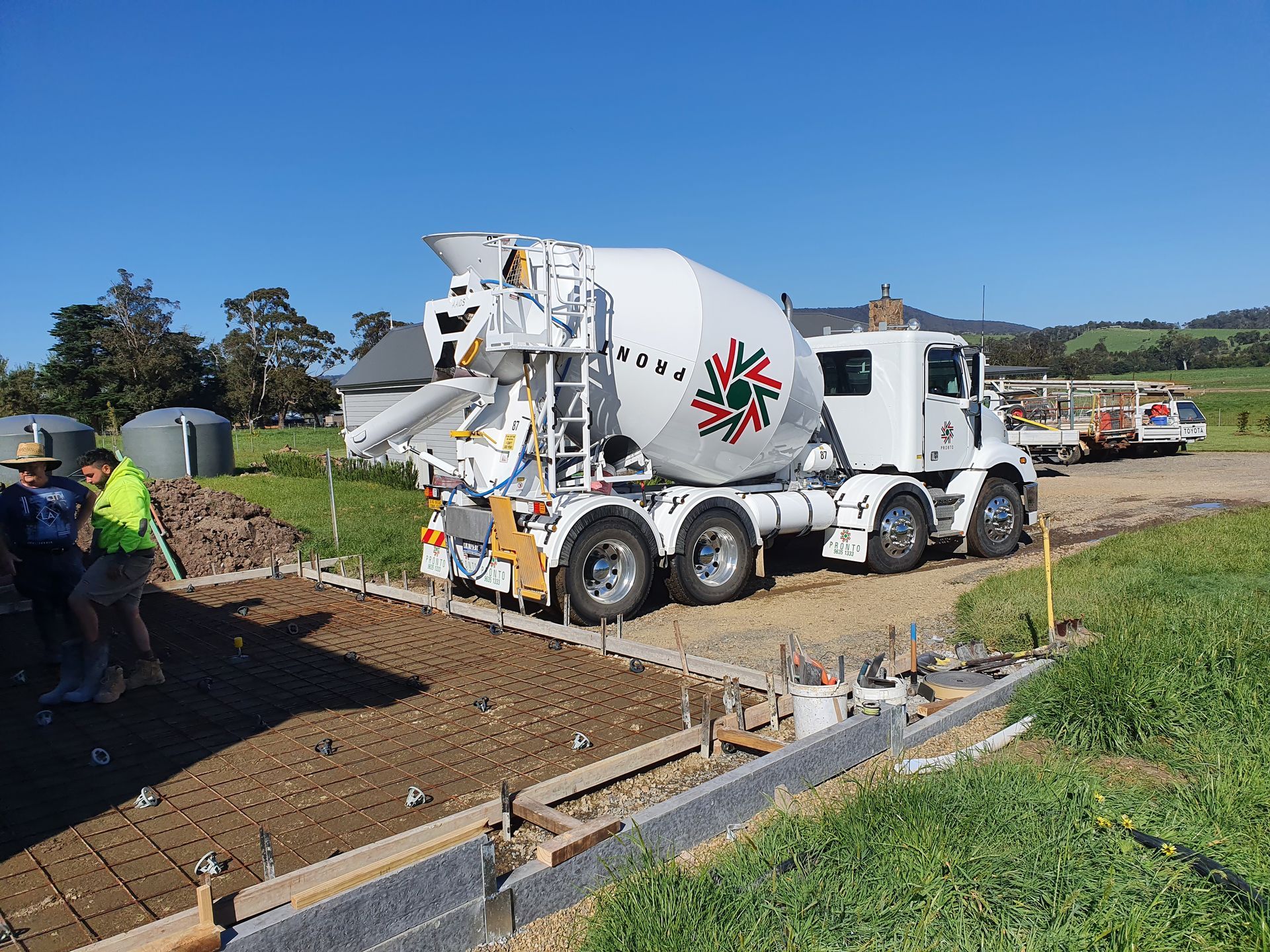 Pouring the Concrete on the Road - Melbourne, VIC - Salcon Paving