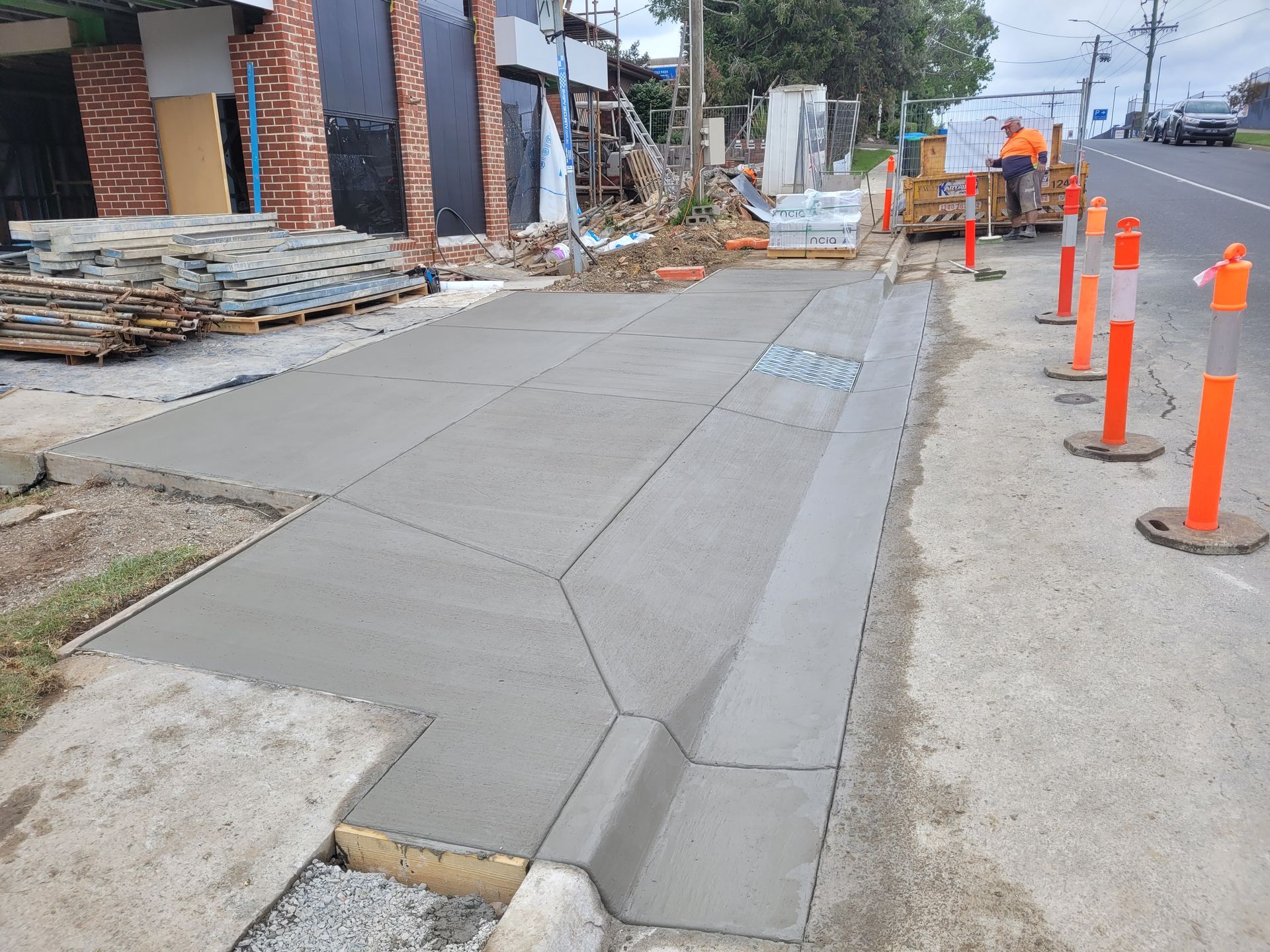 A Concrete Sidewalk is Being Built - Melbourne, VIC - Salcon Paving