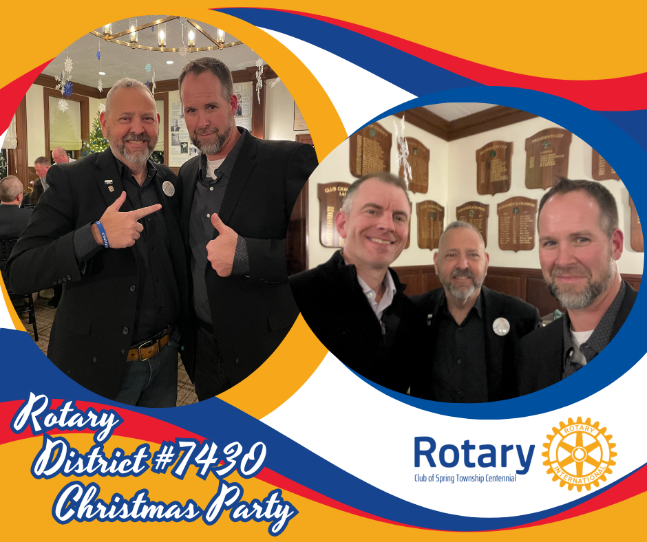 A poster for the rotary district # 7430 christmas party