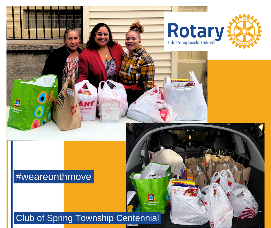 A group of women are standing next to each other holding shopping bags.