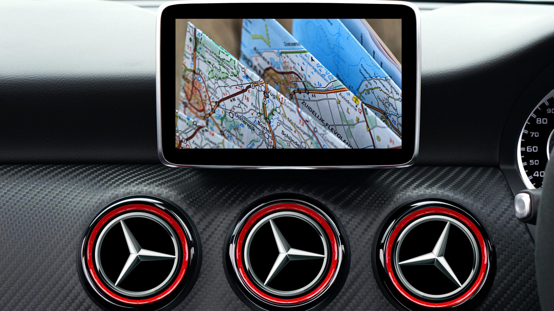 GPS Tracking System on Vehicle Dashboard